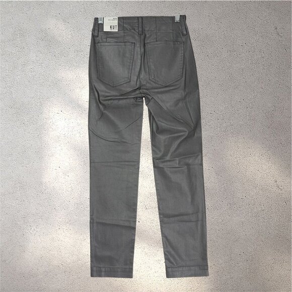 KUT From The Kloth Reese Ankle Straight Leg Pants Women’s 0 Gray Minimalist Chic - Picture 2 of 8